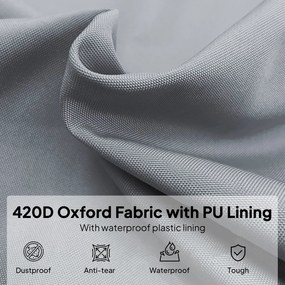 Outsunny Pokrowiec na Parasol Ogrodowy Szary z Poliestru Oxford Odporny na Warunki Atmosferyczne z Zamkiem Błyskawicznym | Aosom PL