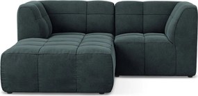 Niebieski aksamitny narożnik (lewostronny/z szezlongiem) Aloha – Makamii