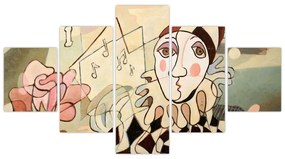 Obraz - Kubizm - harlequin and rose (125x70 cm)