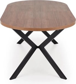 Okrągły stół rozkładany do 250 cm Peroni Halmar orzech / czarny
