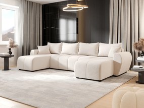 Narożnik BEDANTE MOLISA U itaka 16 czarny z funkcją spania Narożnik w kształcie litery U z miejscem do przechowywania Skrzynia na pościel