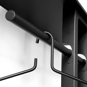 Czarny stalowy wieszak ścienny z półką 100 cm Luno Large – Spinder Design
