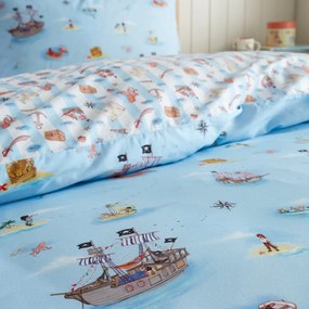 Niebieska bawełniana pościel dziecięca jednoosobowa 135x200 cm Pirates – Belle &amp; Boo