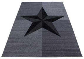 Dywan nowoczesny Plus Gwiazda szaro-czarny 140 cm x 200 cm