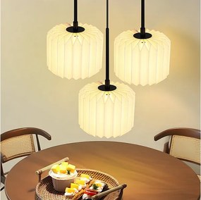 NETTLIFE Lampa wisząca Vintage Dining Table - Lampa wisząca do salonu i jadalni z 3 światłami, biała
