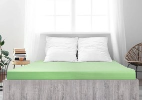 PrzytulneMieszkanie.pl Prześcieradło jersey ALVORA 90x200 cm jasnozielone