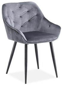 Krzesło tapicerowane K487 VELVET szare HALMAR