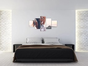 Obraz kobiety na plaży (125x70 cm)