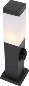 Lampa ogrodowa ciemnoszara 45 cm z gniazdem IP44 - Malios
