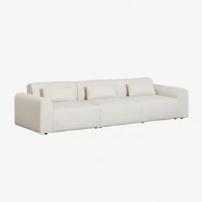 Sofa Modułowy 3-częściowy Z Materiału Typu Baranek Borjan Chenille Biały - Sklum