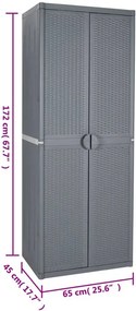 Szara szafa gospodarcza dwudrzwiowa - Kermi 4X