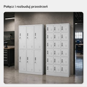 Szafka pracownicza skrytkowa biała, 900x1850x400 mm: KAROL