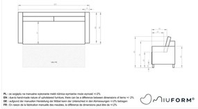 Jasnoszara rozkładana sofa 207 cm Simon – Miuform