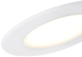 Zestaw 6 wpuszczanych reflektorów białych w komplecie z LED 3-stopniowy ściemniacz IP65 - Blanca Nowoczesny Oswietlenie wewnetrzne