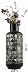 Wazon ceramiczny YL711 Zuba , czarno-biały