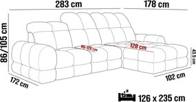 Narożnik TOLLO MINI S Lewostronny Elektryczna regulacja Anthology 18 kolor Szary WERSAL