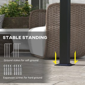 Outsunny Markiza na pergolę, odporna na warunki pogodowe, zestaw montażowy w komplecie, 3 x 3,5 m, Ciemnoszary