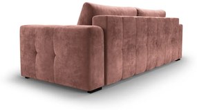 Różowa aksamitna rozkładana sofa Milo Casa Luca