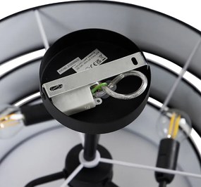 Nowoczesna lampa sufitowa czarna 45 cm 3-światła - Drum Trio