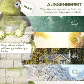 Outsunny Figurka Ogrodowa Żółw z LED Solarnym Oświetleniem Statua do Ogrodu na Trawnik | Aosom PL