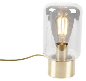 Designerska lampa stołowa mosiądz z dymionym szkłem - Bliss Cute