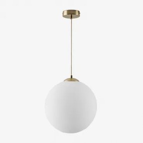 Lampa Sufitowa Wisząca Z Żelaza Z Kulą Ze Szkła Uvol Ø30 Cm & Złoto - Sklum