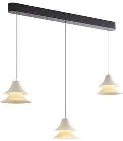 Lampa wisząca czarna z beżowym, z LED, 3-stopniowa regulacja ściemniania, 3-źródła światła Easylift - Witch