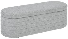 HOMCOM Ławka do Sypialni z Przestrzenią do Przechowywania, Teddy-Fleece, 116x41x40,5cm, Jasnoszary