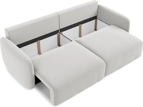 Jasnoszara aksamitna rozkładana/ze schowkiem sofa 238 cm Kalena – Makamii