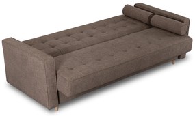 Sofa z Funkcją Spania MALTA Wersalka Rozkładana Dwuosobowa Brązowa Nowoczesna do Salonu