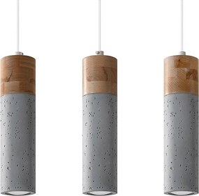 Lampa wisząca ZANE 3 szara