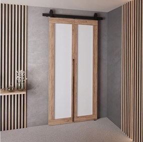 Drzwi Przesuwne QUDIO M1 Dąb Craft Złoty + Biały 80