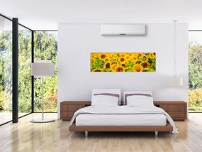 Obraz - Słoneczniki (170x50 cm)