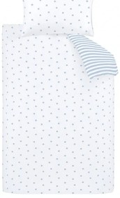 Biało-niebieska bawełniana pościel dziecięca jednoosobowa 135x200 cm Mini Star &amp; Stripes – Bianca