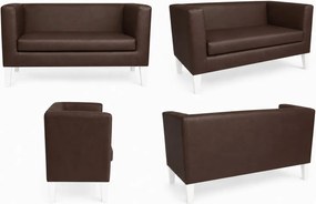Sofa Monaco : Kolor nogi - Biała, Kolor tkaniny - EKO-SKÓRA - 2D, Typ tkaniny - Eko-skóra , Wysokość nogi - 20 cm