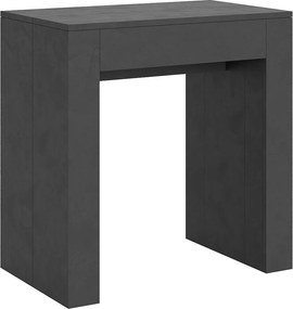 Konsola rozkładana 78x47/299 cm Allin Antracytowy efekt stucco wewnętrzne przedłużenia