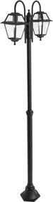 Klasyczna lampa zewnętrzna czarna 235 cm 2-światła IP44 - Berta