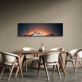 Obraz nocnego nieba z górą (170x50 cm)
