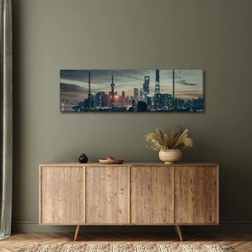 Obraz miasta o zmierzchu (170x50 cm)