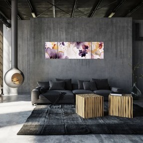 Obraz - Kwiaty akwarelowe (170x50 cm)