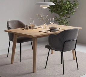 Szare sztruksowe krzesło tapicerowane W6-P42