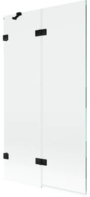Mexen Lunar parawan nawannowy 2-skrzydłowy lewy 100 x 150 cm, transparent, czarny - 897-100-100-70-00-L