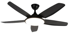 Nowoczesny Wentylator sufitowy z lampą czarny z pilotem zintegrowanym LED - Vifte Nowoczesny Oswietlenie wewnetrzne
