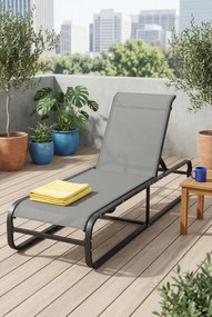 Solidny szary leżak ogrodowy D9-D54