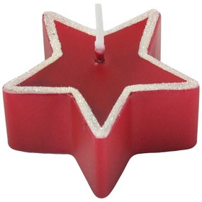 Zestaw 4 czerwonych świeczek Unipar Star, 4 h