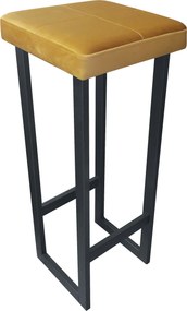 Hoker ALEX krzesło barowe tkanina Welur podstawa metalowa : Kolor Stelaża - Grafit, Kolor tkaniny - VELVET - MG15, Wysokość - 90 cm