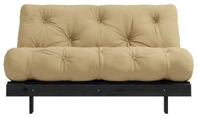 Musztardowa rozkładana sofa 140 cm Roots Black Night – Karup Design