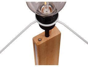 Czarno-naturalna lampa stojąca z tekstylnym kloszem (wys. 150 cm) Rahul – Trio