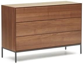 Niska komoda w dekorze orzecha 110x75 cm Vedrana – Kave Home