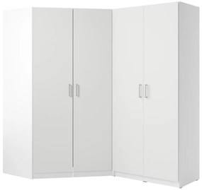 Szafa narożna 4-drzwiowa - szer. 209 cm - Biały - BELOMY